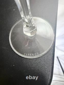 Fabergé Cut to Clear Crystal Cordial Glasses Set of 4 Signed Multi Color Rare