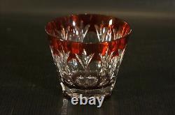 Faberge Palais Royal Crystal Ruby Rocks Whiskey Glass Cut to Clear