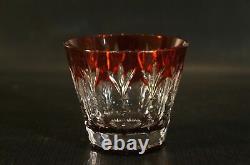 Faberge Palais Royal Crystal Ruby Rocks Whiskey Glass Cut to Clear