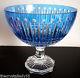 Faberge Xenia Azure blue cased cut to clear crystal Centerpiece Comport bowl
