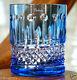 Faberge Xenia Rocks Whiskey Dof Glass Lt Blue Cased Cut To Clear Crystal