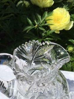 Fabulous American Brilliant Period ABP Cut Crystal Glass Water /Lemonade Pitcher