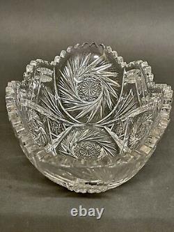 Fabulous Antiques The Original American Brilliant Cut Crystal Glass Bowl/Basket