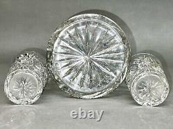 Fabulous Vintage Brilliant Cut Crystal Glass Pitcher Pinwheel & Glasses