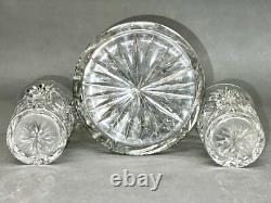 Fabulous Vintage Brilliant Cut Crystal Glass Pitcher Pinwheel & Glasses