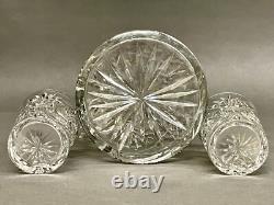 Fabulous Vintage Brilliant Cut Crystal Glass Pitcher Pinwheel & Glasses