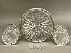 Fabulous Vintage Brilliant Cut Crystal Glass Pitcher Pinwheel & Glasses