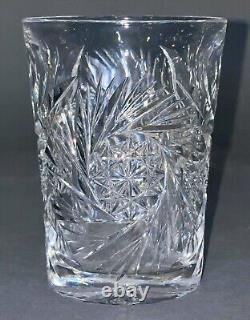 Fabulous Vintage Brilliant Cut Crystal Glass Pitcher Pinwheel & Glasses