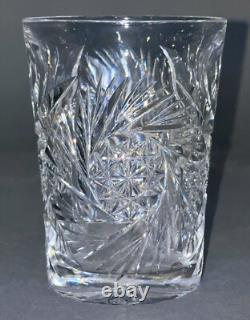 Fabulous Vintage Brilliant Cut Crystal Glass Pitcher Pinwheel & Glasses