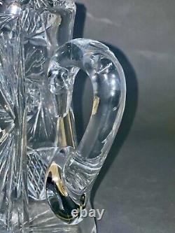Fabulous Vintage Brilliant Cut Crystal Glass Pitcher Pinwheel & Glasses