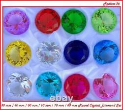 Fancy Round Cut Crystal Glass Diamond Paperweight Box Set 12 PCS (30 80 mm)