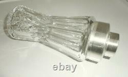 Fantastic German ART DECO Cocktail Shaker crystal glass lens cut + silverplate