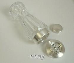 Fantastic German ART DECO Cocktail Shaker crystal glass lens cut + silverplate