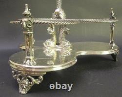 Fine ANTIQUE BOHEMIAN Ruby Cut Crystal Decanter Set with Sterling Tags c. 1920