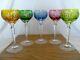 Five Traube By Nachtmann Bohemian Crystal Wine Hock Goblets 6-7/8 Cut To Clear