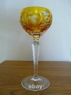 Five Traube By Nachtmann Bohemian Crystal Wine Hock Goblets 6-7/8 Cut To Clear