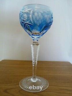 Five Traube By Nachtmann Bohemian Crystal Wine Hock Goblets 6-7/8 Cut To Clear