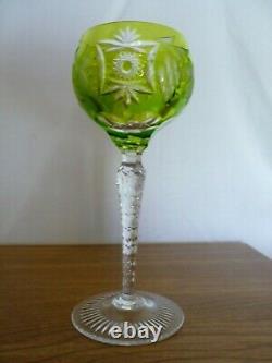 Five Traube By Nachtmann Bohemian Crystal Wine Hock Goblets 6-7/8 Cut To Clear