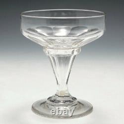 Four Octagonal Hollow Stem Cut Glass Champagne Coupes c1900