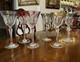 France- Set (6) Vtg Cut Crystal Luster Flashed Multicolor Holiday Wine Glasses