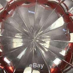 French Crystal Cut To Clear St Louis Ruby Star Cut Ash Receiver / Ashtray
