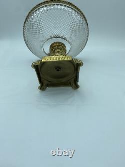 French Cut Crystal Mounted Gilt Bronze Pedestal Bowl With Lid 2 Pc