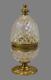 French Vintage Lubliner Paris Cut Crystal Egg Hinged Box Ormolu Brass