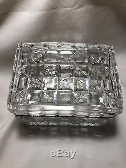 French signed Baccarat Bronze mounted Cut Crystal Jewelry Box