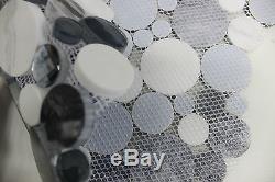GALALA Grey White Marble Bubbles Tile Diamond cut Glass Crystal Mosaic Tiles