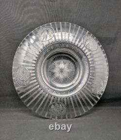 GORGEOUS! 14 Hawkes Centerpiece Bowl in Sheraton & Cardinal Birds CUT GLASS ABP