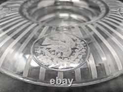 GORGEOUS! 14 Hawkes Centerpiece Bowl in Sheraton & Cardinal Birds CUT GLASS ABP
