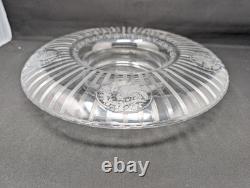 GORGEOUS! 14 Hawkes Centerpiece Bowl in Sheraton & Cardinal Birds CUT GLASS ABP