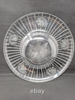 GORGEOUS! 14 Hawkes Centerpiece Bowl in Sheraton & Cardinal Birds CUT GLASS ABP