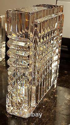 GORGEOUS DIAMOND POINT Cut Glass Square Box 3/4THICK BASE Mikasa Slovenia