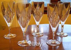 GORHAM CRYSTAL'PRIMROSE' Set Of 5 Iced Tea Glasses VERTICAL PATTERN 8.5