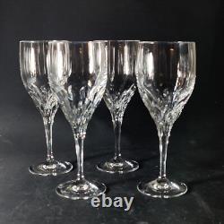 GORHAM DIAMOND WATER GLASSES, Cut Lead Crystal, 8 3/8, 10 Oz, GERMANY, 4 PCS