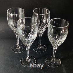 GORHAM DIAMOND WATER GLASSES, Cut Lead Crystal, 8 3/8, 10 Oz, GERMANY, 4 PCS