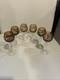 Germany 24% Bleikristall Cut Crystal Set 6 Cordial Glasses 5.5 Vintage Brown