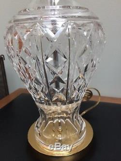 Glengarriff by Waterford Pair 28 Cut Crystal Table Lamps Ginger Jar Form 7550