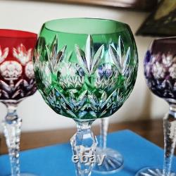 Godinger Dynasty Bohemian Cut To Clear Crytal Hock Wine Goblets Set Of 4