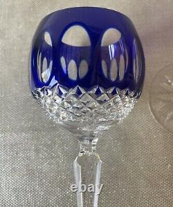 Godinger Edinburgh Cut To Clear Cobalt Blu Crystal Wine/champagne Glasses Set 2