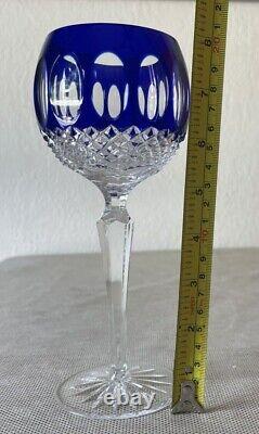 Godinger Edinburgh Cut To Clear Cobalt Blu Crystal Wine/champagne Glasses Set 2