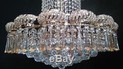 Gold Crystal Glass cut Chandelier (Stunning)