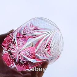 Gold Pink Edo Kiriko Drinking Glass Hand Cut Crystal Whisky Cup 12oz New Color