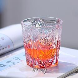 Gold Pink Edo Kiriko Drinking Glass Hand Cut Crystal Whisky Cup 12oz New Color