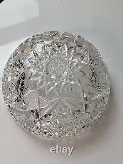 Gorgeous Antique ABP American Brilliant Cut Crystal Bowl Rounded Sawtooth Rim