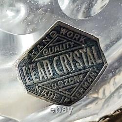 Gorgeous Antique Cut Crystal Glass Lamp With Large Prism Crystals Germany U. S. Zone