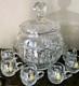 Gorgeous Imperlux Cut Crystal Covered Lidded Punch Bowl 8 Cups Heavy