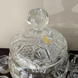 Gorgeous Imperlux Cut Crystal Covered Lidded Punch Bowl 8 Cups Heavy