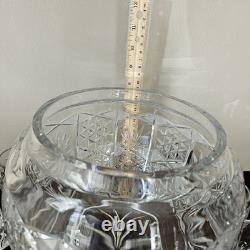 Gorgeous Imperlux Cut Crystal Covered Lidded Punch Bowl 8 Cups Heavy
